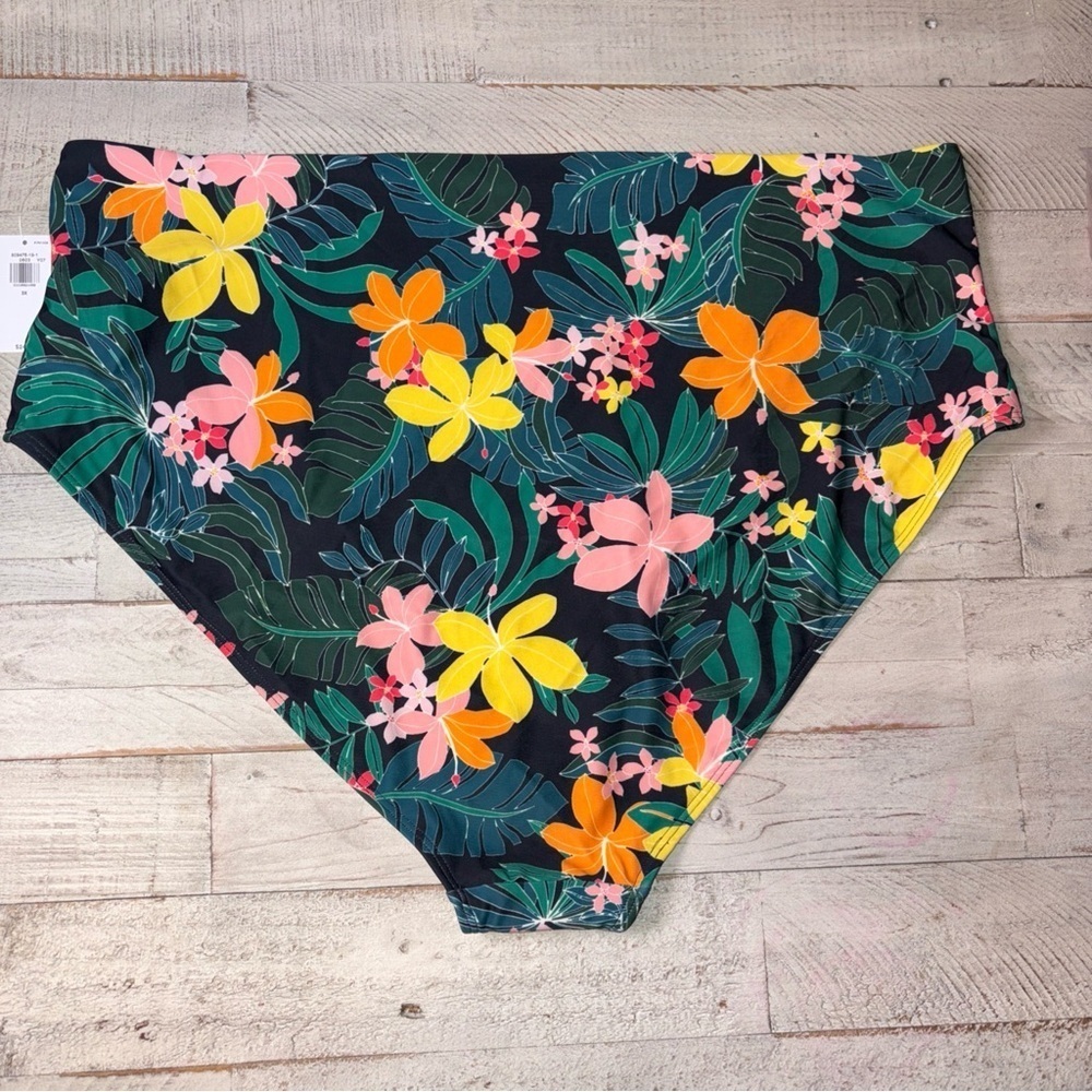 Old Navy Women's Size 3X Black Tropical High-Rise Classic Bikini Swim Bottom - Picture 7 of 13